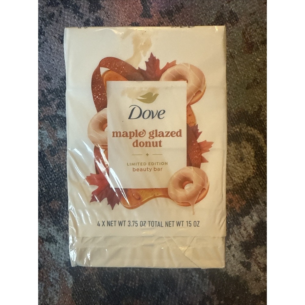 Dove Limited Edition  Holiday Treat Bar Soaps Maple Glazed Donut 4-Pack 15oz NEW